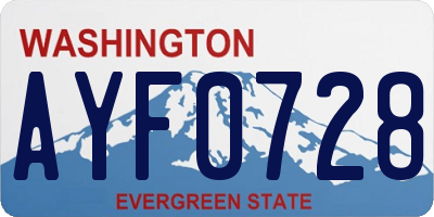 WA license plate AYF0728