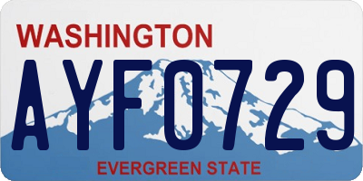 WA license plate AYF0729