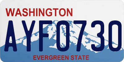 WA license plate AYF0730