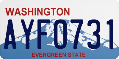 WA license plate AYF0731