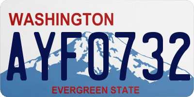 WA license plate AYF0732