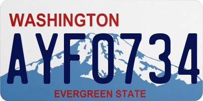 WA license plate AYF0734