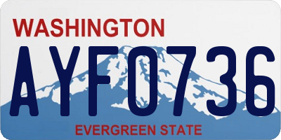 WA license plate AYF0736