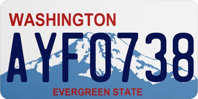 WA license plate AYF0738