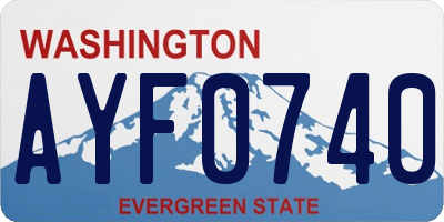 WA license plate AYF0740