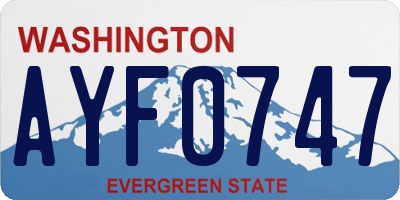WA license plate AYF0747