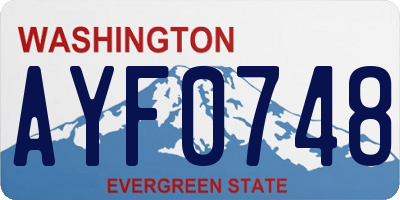 WA license plate AYF0748