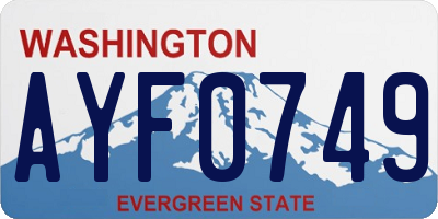 WA license plate AYF0749
