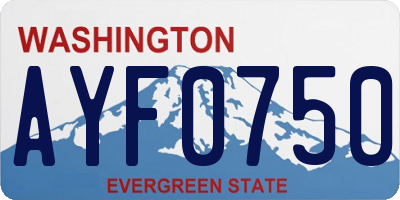 WA license plate AYF0750