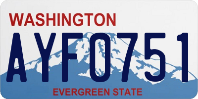 WA license plate AYF0751