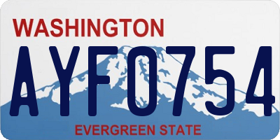 WA license plate AYF0754