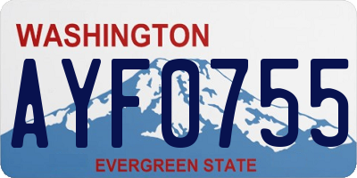 WA license plate AYF0755