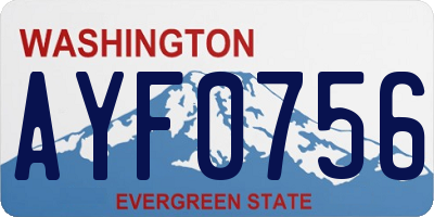 WA license plate AYF0756