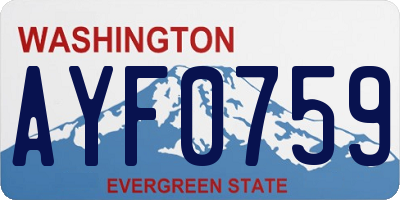 WA license plate AYF0759