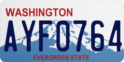WA license plate AYF0764