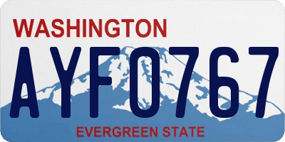 WA license plate AYF0767