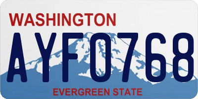 WA license plate AYF0768