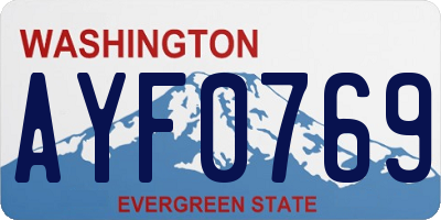 WA license plate AYF0769
