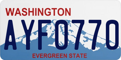 WA license plate AYF0770