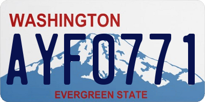 WA license plate AYF0771