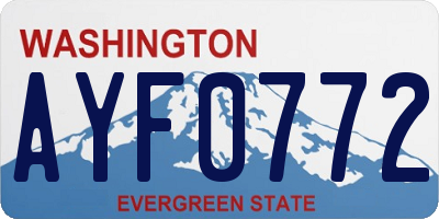 WA license plate AYF0772