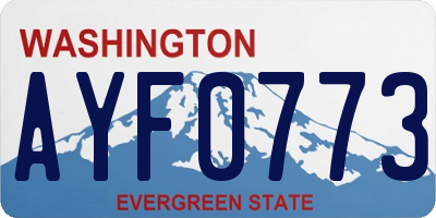 WA license plate AYF0773