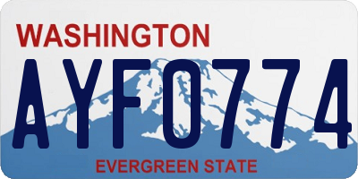 WA license plate AYF0774