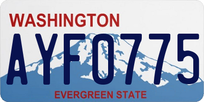 WA license plate AYF0775