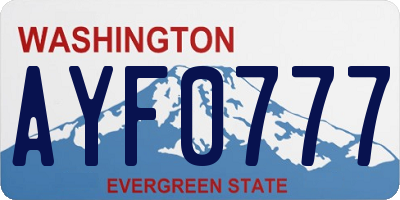WA license plate AYF0777