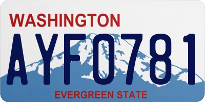 WA license plate AYF0781