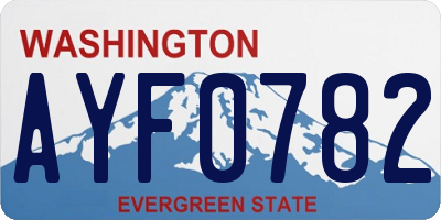 WA license plate AYF0782