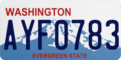WA license plate AYF0783