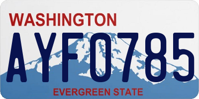 WA license plate AYF0785