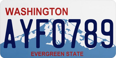 WA license plate AYF0789