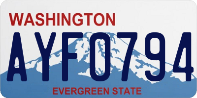 WA license plate AYF0794