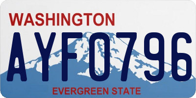 WA license plate AYF0796