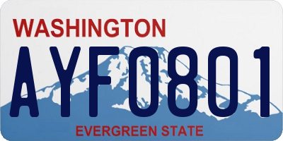 WA license plate AYF0801