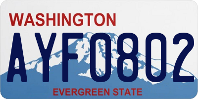 WA license plate AYF0802