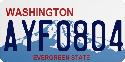 WA license plate AYF0804