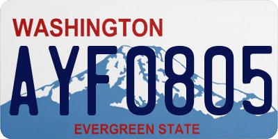 WA license plate AYF0805