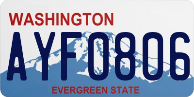 WA license plate AYF0806