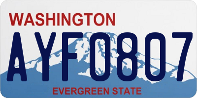 WA license plate AYF0807