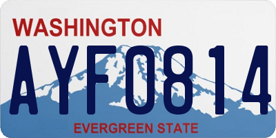 WA license plate AYF0814