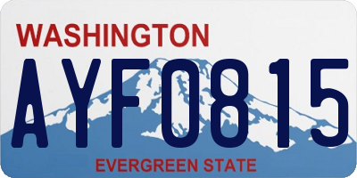 WA license plate AYF0815
