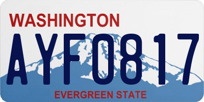 WA license plate AYF0817