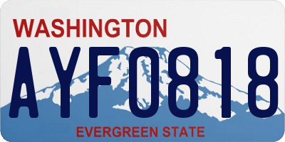 WA license plate AYF0818