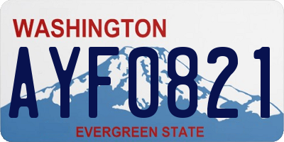 WA license plate AYF0821
