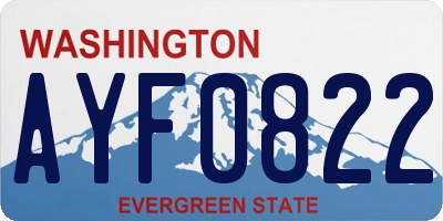 WA license plate AYF0822