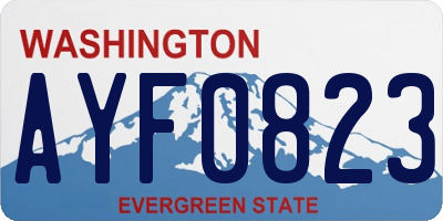 WA license plate AYF0823