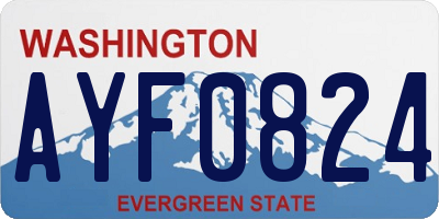 WA license plate AYF0824